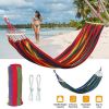 Camping Travel Beach Double Hammock Canvas Hanging Hammock Swing Bed - Red Stripe - Canvas