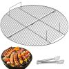 Foldable Outdoor Camping Round Cooking Grate Stainless Steel Fire Pit Grill Grate - As pic show - 36"