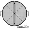 Foldable Outdoor Camping Round Cooking Grate Stainless Steel Fire Pit Grill Grate - As pic show - 30"