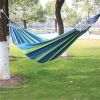 Camping Travel Beach Double Hammock Canvas Hanging Hammock Swing Bed - Blue Stripe - Canvas