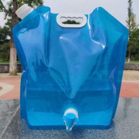 5L/10L Large Capacity Outdoor Portable Folding Water Storage Bag Water Tank For Camping Hiking Riding - 5L Blue Belt Faucet