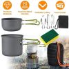 Outdoor Hiking Picnic Camping Cookware Set Picnic Stove Aluminum Pot Pans Kit - Grey - 8 Pcs