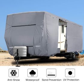 Heavy Duty Travel Trailer RV Cover Waterproof 4-Ply Anti-UV Fits Camper 16'-38' - 20â€šÃ„Ã´L x 105"W x 108"H