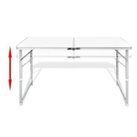 Free shipping Collapsible camping table height adjustable aluminum 120 x 60 cm -  120 x 60 cm