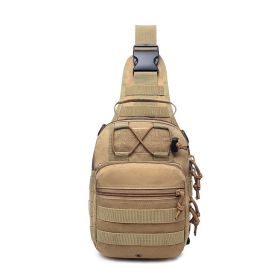 Men Backpack Tactical Sling Bag Chest Shoulder Body Molle Day Pack Pouch - khaki