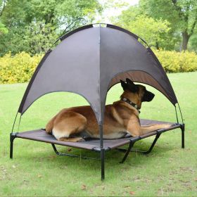 Elevated Pet Dog Bed Tent with Canopy, Pet Puppy Bed Outdoor Tent House, Breathable Portable Dog Cushion with Sun Canopy Double-Layer Camp Tent - Smal