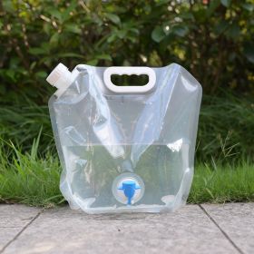 5L/10L Large Capacity Outdoor Portable Folding Water Storage Bag Water Tank For Camping Hiking Riding - 10L Transparent Belt Faucet