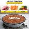 Foldable Outdoor Camping Round Cooking Grate Stainless Steel Fire Pit Grill Grate - As pic show - 30"