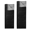 2 Person Waterproof Sleeping Bag with 2 Pillows - Black