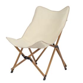 Folding Outdoor Camping Chair; Portable Stool for Fishing Picnic BBQ; Ultra Light Aluminum Frame with Wood Grain Accent; Khaki - as picture